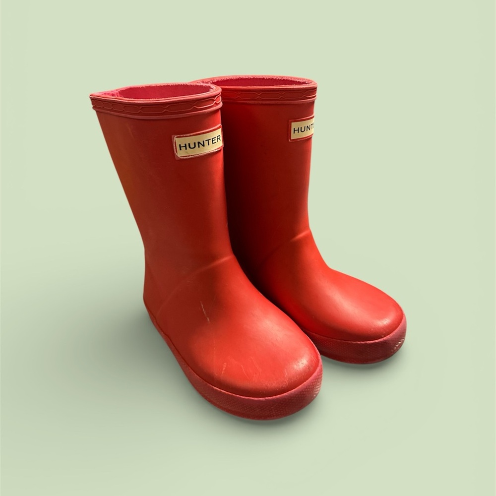 Hunter Kids Red Rain Boots